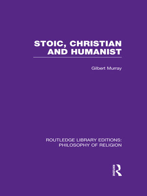 cover image of Stoic, Christian and Humanist